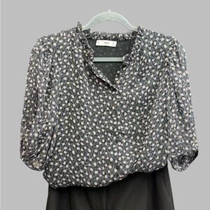 Mango Dark Floral Women's Blouse